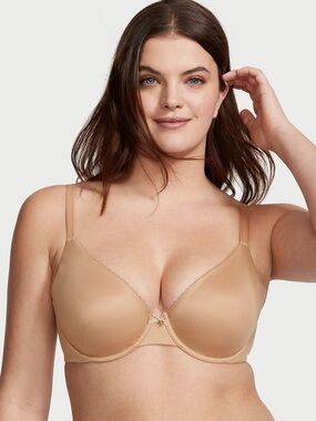Victoria’s Secret Invisible Lift Unlined Smooth Demi Bra, 42DD, Praline